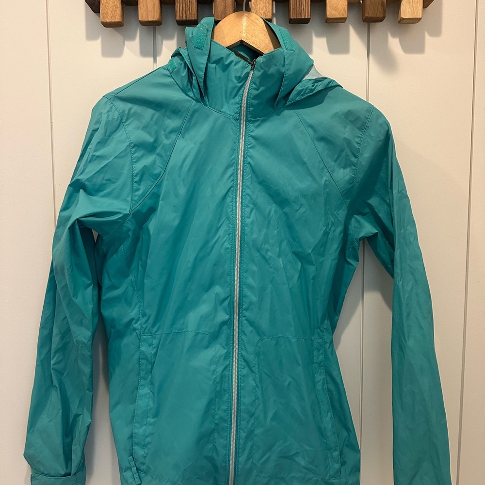 Columbia Teal Hooded Shell Jacket